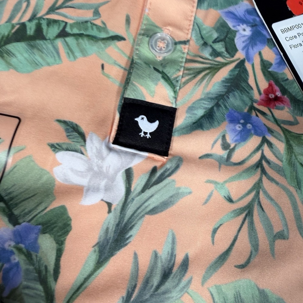 NEW Bad Birdie Core Flora Fiesta Golf Polo Mens XL Performance Stretch Flowers - Picture 3 of 5